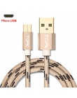 TOPK oryginalny kabel Micro USB z powłoki metalowe pozłacane złącze pleciony drut do Samsung/Sony/Xiaomi/ telefon z systemem And