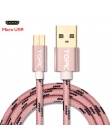 TOPK oryginalny kabel Micro USB z powłoki metalowe pozłacane złącze pleciony drut do Samsung/Sony/Xiaomi/ telefon z systemem And