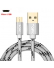 TOPK oryginalny kabel Micro USB z powłoki metalowe pozłacane złącze pleciony drut do Samsung/Sony/Xiaomi/ telefon z systemem And