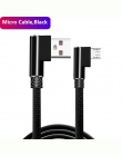 Kabel Micro USB kolanko 90 stopni Nylon pleciony 1 m 2 m 3 m szybkie ładowanie ładowarka kabel do transmisji danych dla samsung 