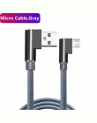 Kabel Micro USB kolanko 90 stopni Nylon pleciony 1 m 2 m 3 m szybkie ładowanie ładowarka kabel do transmisji danych dla samsung 