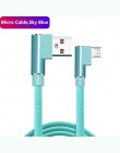 Kabel Micro USB kolanko 90 stopni Nylon pleciony 1 m 2 m 3 m szybkie ładowanie ładowarka kabel do transmisji danych dla samsung 