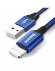 Baseus kabel USB dla iPhone Xs Max XR X 8 7 6 6 s 5 5S 5C SE iPad szybka do ładowania danych ładowarka USB przewód komórkowy kab