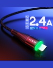 Rock 1 m 2 m Led Usb ładowarka do kabel do iphone dla iphone 5 5S 6 6 s 7 8 Plus x przewód iPad kabel Usb do ładowania kabel ośw