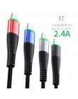 Rock 1 m 2 m Led Usb ładowarka do kabel do iphone dla iphone 5 5S 6 6 s 7 8 Plus x przewód iPad kabel Usb do ładowania kabel ośw