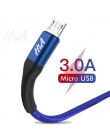 H & A kabel Micro USB 3.0A szybkie ładowanie Micro USB ładowarka kabel do Samsung J4 J5 J6 J7 Xiaomi Redmi uwaga 5 4 z systemem 