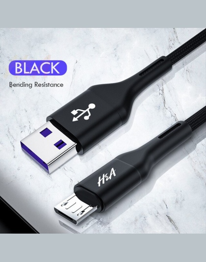 H & A kabel Micro USB 3.0A szybkie ładowanie Micro USB ładowarka kabel do Samsung J4 J5 J6 J7 Xiaomi Redmi uwaga 5 4 z systemem 