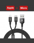 Baseus 3 w 1 kabel USB do iPhone Samsung Xiaomi wielofunkcyjny szybkie ładowanie ładowarka kabel Micro USB 2 w 1 telefon komórko