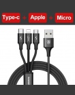 Baseus 3 w 1 kabel USB do iPhone Samsung Xiaomi wielofunkcyjny szybkie ładowanie ładowarka kabel Micro USB 2 w 1 telefon komórko