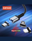 Magnetyczny kabel usb do ładowania kabel magnetyczny Micro USB C kabel typu C szybkie ładowanie dla iphone oświetlenie USB typu 