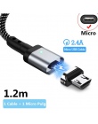 Magnetyczny kabel usb do ładowania kabel magnetyczny Micro USB C kabel typu C szybkie ładowanie dla iphone oświetlenie USB typu 
