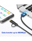 Ugreen kabel USB typu C do Samsung Galaxy S10 S9 Plus 2 w 1 szybko ładujący kabel micro USB dla Xiaomi Tablet kabel USB, Android