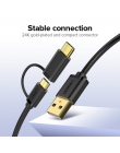 Ugreen kabel USB typu C do Samsung Galaxy S10 S9 Plus 2 w 1 szybko ładujący kabel micro USB dla Xiaomi Tablet kabel USB, Android