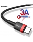 Baseus kabel USB typu C do Samsung Xiaomi Redmi uwaga 7 K20 OnePlus 7 Pro szybkie ładowanie USBC ładowarka samochodowa telefon U