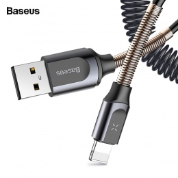 Baseus kabel USB chowany kabel sprężynowy dla iPhone X XS Max XR 8 7 6 Plus szybkie ładowanie kabel ładowarki drutu danych Adapt