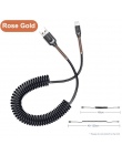 Baseus kabel USB chowany kabel sprężynowy dla iPhone X XS Max XR 8 7 6 Plus szybkie ładowanie kabel ładowarki drutu danych Adapt