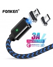 FONKEN kabel magnetyczny Micro USB typu C magnes kabel do telefonu szybka ładowarka USB przewód zasilający do Samsung Xiaomi Hua