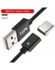 TOPK F-Line1 kabel magnetyczny wskaźnik LED USB typu C i kabel Micro USB adapter do kabla Nylon pleciony synchronizacji danych k