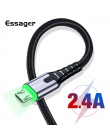 Essager LED kabel Micro USB szybkie ładowanie przewód danych przewód 2 m 3 m Microusb kabel ładowarki do Samsung Xiaomi LG telef