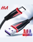 H & A kabel USB typu C 3A szybkiego ładowania typu C usb przewód ładowarki do Samsung S9 S8 plus Huawei Honor 10 9 lite tablet/t