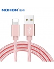 NOHON Nylon szybki kabel USB do ładowania dla Apple iPhone XR XS MAX X 8 7 6 S 5S 5 6 plus ipad mini telefon opłaty za oświetlen