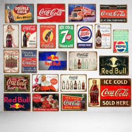 Lodu zimne napoje dekoracji Cola metalowe plakietki emaliowane klasyczne plakat w stylu Vintage płytki nazębnej Pub Bar Club kaw