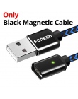 FONKEN Micro USB typu C magnetyczny kabel USB telefon kabel magnetyczny LED szybkie ładowanie kabel Mini USB C przewód zasilając