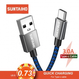 Suntaiho USB typu C kabel do Xiaomi redmi note 7 typu c USB C kabel do telefonu komórkowego kabel drutu przewód danych szybkie ł
