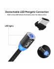 TOPK R-Line1 LED kabel magnetyczny USB typu C & Micro kabel USB pleciony przewody kabel magnetyczny do ładowania dla iPhone X 8 