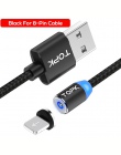 TOPK R-Line1 LED kabel magnetyczny USB typu C & Micro kabel USB pleciony przewody kabel magnetyczny do ładowania dla iPhone X 8 