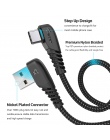 TIEGEM 90 stopni kabel USB typu C 3A USB-C kabel typu C przewód szybkoładujący dla Samsung S8 S9 S10 PLUS kabel do telefonu komó