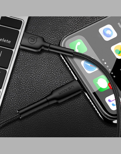 USAMS SR telefon komórkowy kabel USB do telefonu iPhone 5 7 6 8 X pleciony Nylon danych przewód do iPhone'a kabel inteligentne s