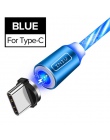 INIU przepływu Luminous oświetlenie magnetyczny kabel USB dla iPhone XR X 7 8 Micro typ C ładowarka szybkie ładowanie magnes ład