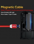 TOPK 1 M LED magnetyczny kabel do ładowania dla iPhone Xs Max XR X 8 7 6 Plus kabel Micro USB i kabel USB typu C magnes ładowani