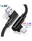 OLAF kabel Micro USB przewód USB z wtyczką kątową 90° 1 m 2 m 3 m do Samsung S7 S6 2.4A szybkie ładowanie dla Huawei dla Xiaomi 