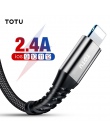 Kabel USB TOTU do iPhone Xs Max Xr X 8 7 6 6 s Plus SE 2.4A szybkie ładowanie ładowarka danych adapter kablowy kabel do telefonu