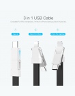 FLOVEME 3 w 1 USB kabel Micro USB typu C kabel oświetleniowy dla iPhone XR X Samsung HUAWEI 2A Mini brelok ładowarka przewody do