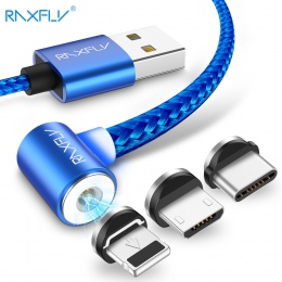 L-TYPE magnetyczny kabel ładowania RAXFLY Micro USB typu C kabel dla iPhone na USB przewód do iPhone'a magnes ładowarka drutu dl