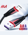 H & A kabel Micro USB 3A szybkie ładowanie Micro usb ładowarka przewód do Samsung S7 S6 Xiaomi Redmi Note 5 4 tabletu z systemem