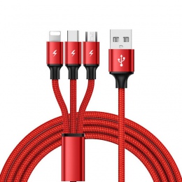 3 w 1 8Pin USB typu C kabel Micro USB do iPhone 8X7 6 6 S Plus Samsung nokia USB kable szybkiego ładowania przewód nylonowy uniw