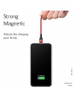 Kabel magnetyczny dla iPhone Samsung USAMS 3A szybkie ładowanie magnes telefon kabel USB Micro USB typu C magnes ładowarka i syn