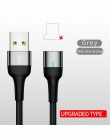 Kabel magnetyczny dla iPhone Samsung USAMS 3A szybkie ładowanie magnes telefon kabel USB Micro USB typu C magnes ładowarka i syn