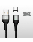 Kabel magnetyczny dla iPhone Samsung USAMS 3A szybkie ładowanie magnes telefon kabel USB Micro USB typu C magnes ładowarka i syn