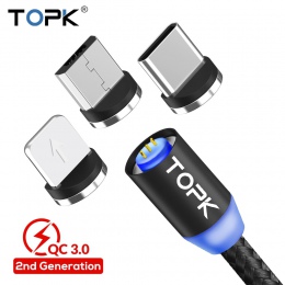TOPK 1 M ulepszona kabel magnetyczny kabel Micro USB i USB typu C szybkie ładowanie danych synchronizacji szybkie ładowanie typu