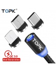 TOPK 1 M ulepszona kabel magnetyczny kabel Micro USB i USB typu C szybkie ładowanie danych synchronizacji szybkie ładowanie typu