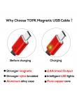 TOPK AM21 kabel magnetyczny Nylon pleciony kabel micro USB synchronizacji danych kabel magnetyczny do ładowania dla Xiaomi Redmi