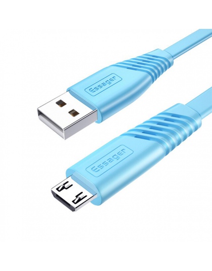 Essager płaski kabel Micro USB dla Xiaomi Redmi Samsung 2.4A szybkie ładowanie danych Microusb ładowarka przewód komórkowego z s