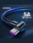 Venroii 5A kabel USB typu C 1 m 2 m 3 m szybkiego ładowania typu C Kable dla Huawei p30 P20 Mate 20 Pro telefon Supercharge QC3.