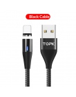 TOPK 1 M 3A magnetyczny kabel USB danych kabel do ładowania dla iPhone Xs Max magnes ładowarka Micro kabel USB typu C do Samsung