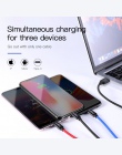 Baseus 3 w 1 kabel USB do iPhone Samsung Xiaomi wielofunkcyjny szybkie ładowanie ładowarka USB typu C typu c micro USB kabel do 